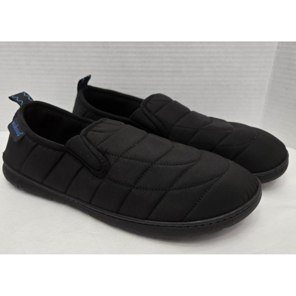 Nuhaus Men's SKI Comfort Quilted Loafer Slippers Black New Without Box/Tags Sz 9